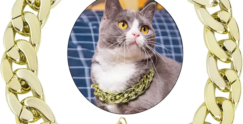 قلاده گردنی کارتیر طلایی گربه