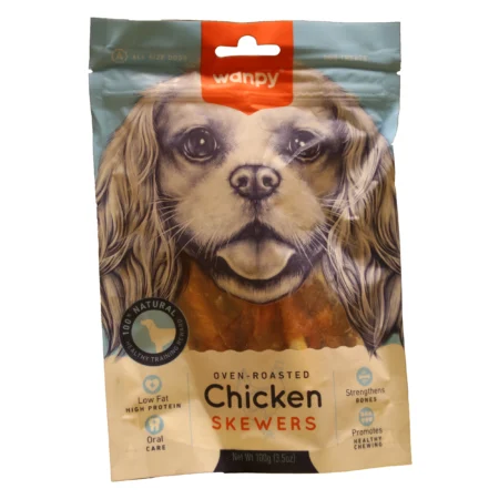 تشویقی جویدنی سگ ونپی مدل مرغ کبابی Wanpy Chicken Skewers وزن 100 گرم