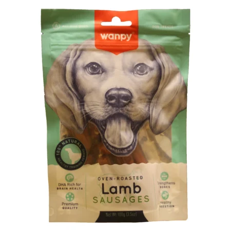 تشویقی سگ ونپی طعم گوشت بره سوسیس وزن ۱۰۰ گرم