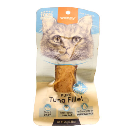 تشویقی گربه ونپی مدل فیله ماهی تن Wanpy Tuna Fillet for Cats وزن ۲۵ گرم