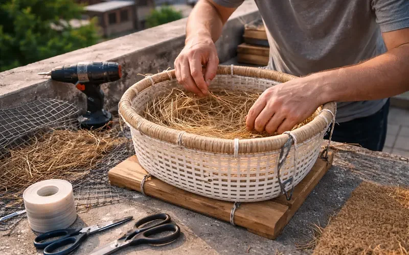 روش ساخت لانه کبوتر با سبد