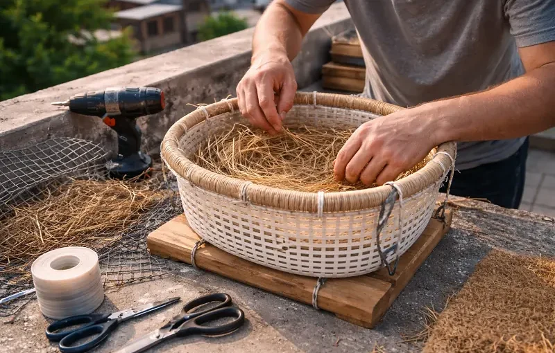 روش ساخت لانه کبوتر با سبد