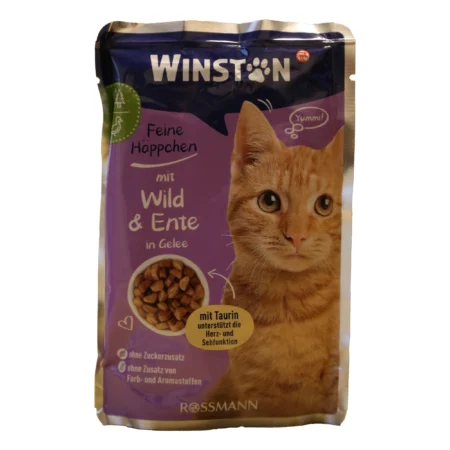 پوچ گربه وینستون طعم اردک وزن ۱۰۰ گرم