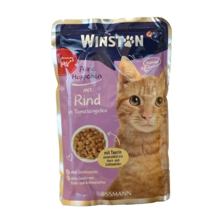 پوچ گربه وینستون طعم گوشت گاو ۱۰۰ گرم