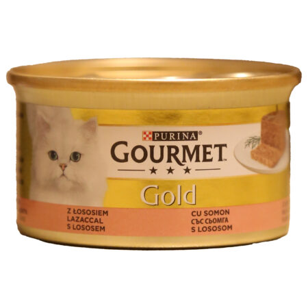 کنسرو گربه گورمت گلد با طعم ماهی سالمون وزن ۸۵ گرم