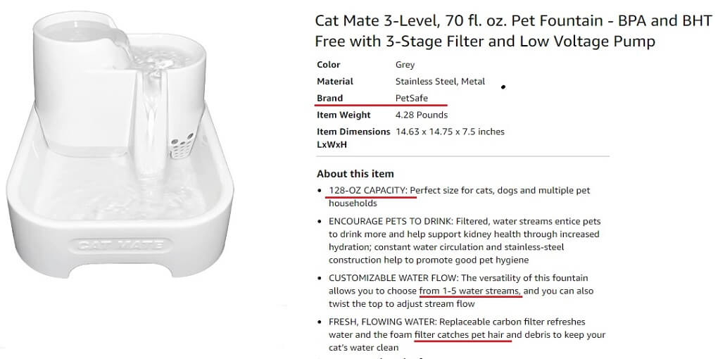 Cat Mate 3-Level, 70 fl. oz. Pet Fountain