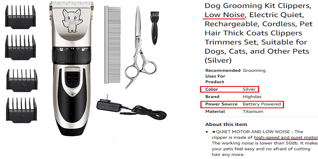 Dog Grooming Kit Clippers