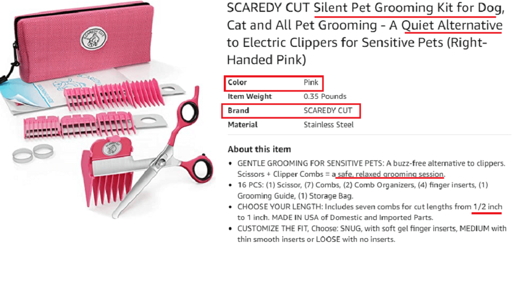 SCAREDY CUT Silent Pet Grooming Kit for Dog