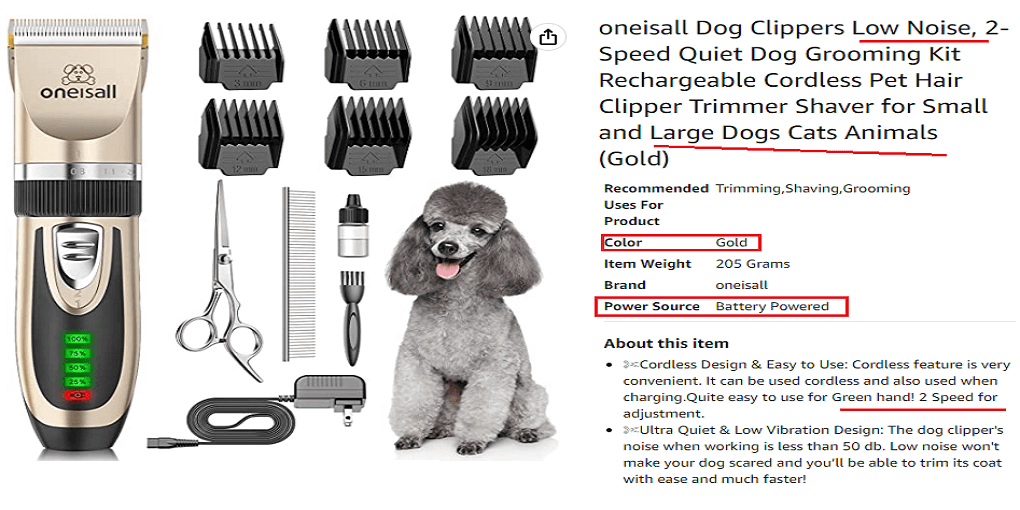 Oneisall Low Noise Dog Clippers